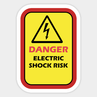 Danger Electrical Shock Risk warning sign for electrical engineer electrician Sticker